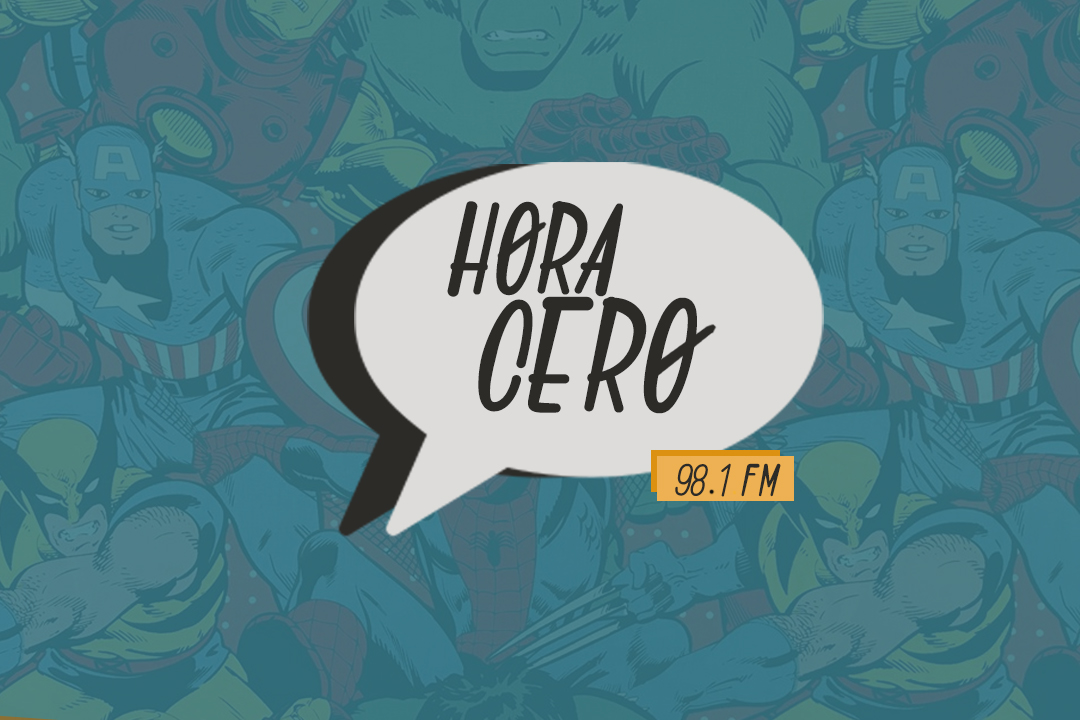Logo para estación de radio con temática de super héroes.